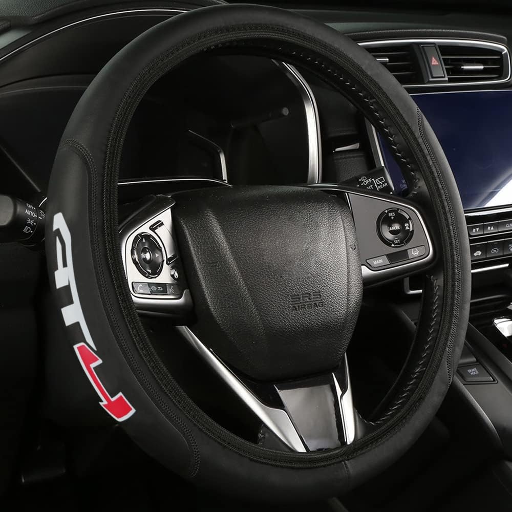 QZYAMEI front view of steering wheel cover showing neat packaging and easy upgrade benefit