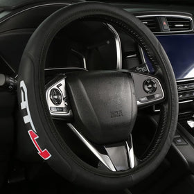 QZYAMEI front view of steering wheel cover showing neat packaging and easy upgrade benefit