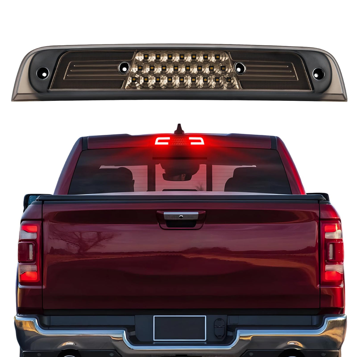 R&F Auto front view of third brake light showing clean fit and brightness