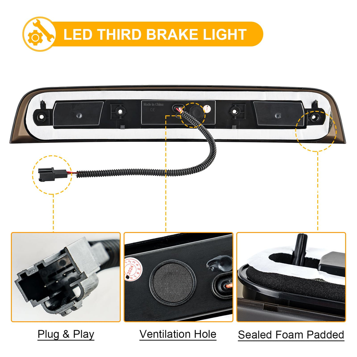 R&F Auto night shot showing bright LED stop lamp improving safety visibility