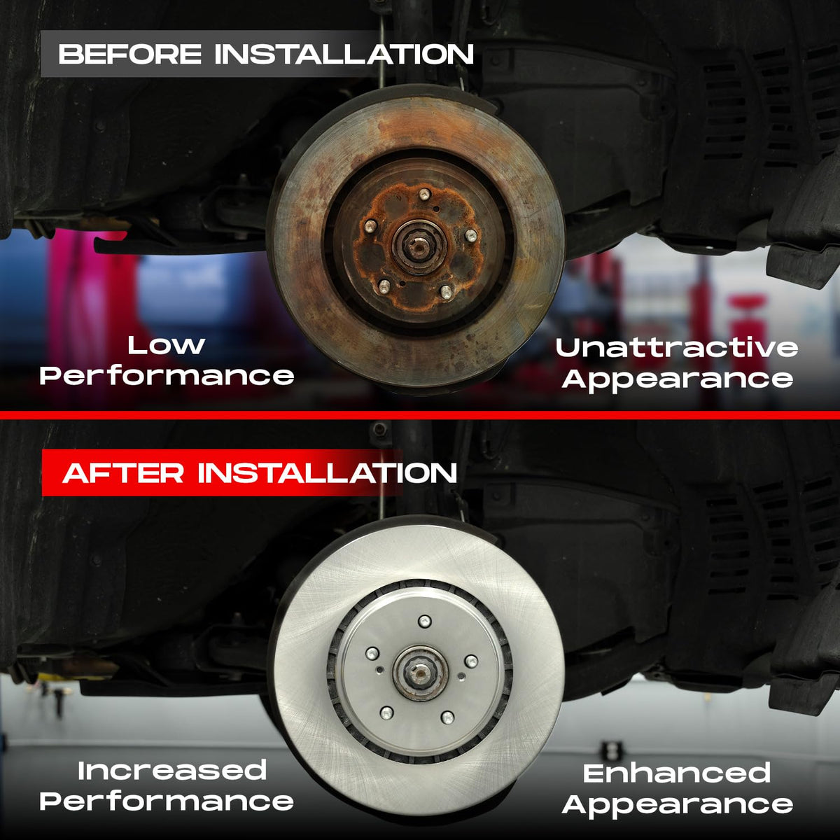 R1 Concepts pad backing plate markings showing correct fit and safety