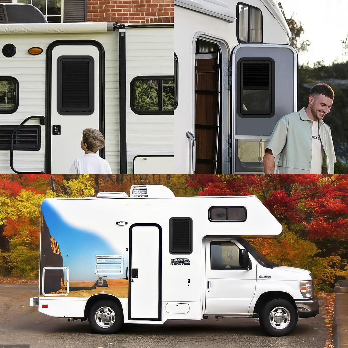 R1L3X1NG installed on RV entry showing improved privacy and curb appeal