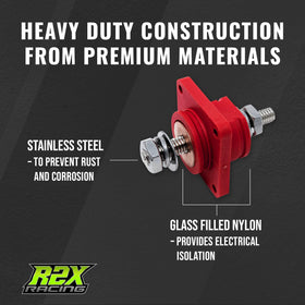 R2X Racing threaded nut back side delivering secure, vibration-resistant fastening