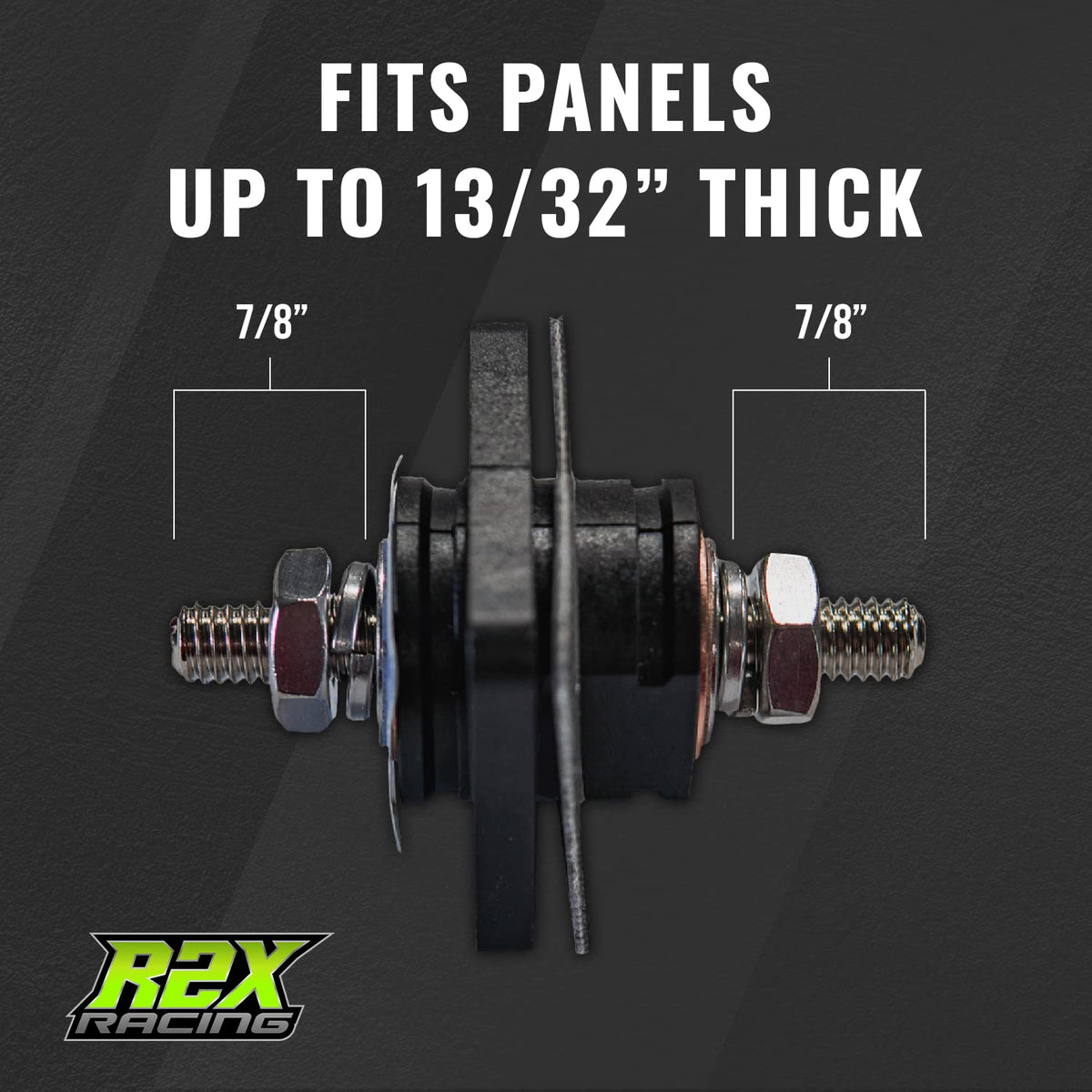 R2X Racing size comparison with ruler demonstrating compact pass-through footprint