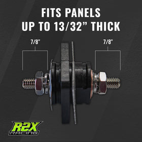 R2X Racing size comparison with ruler demonstrating compact pass-through footprint
