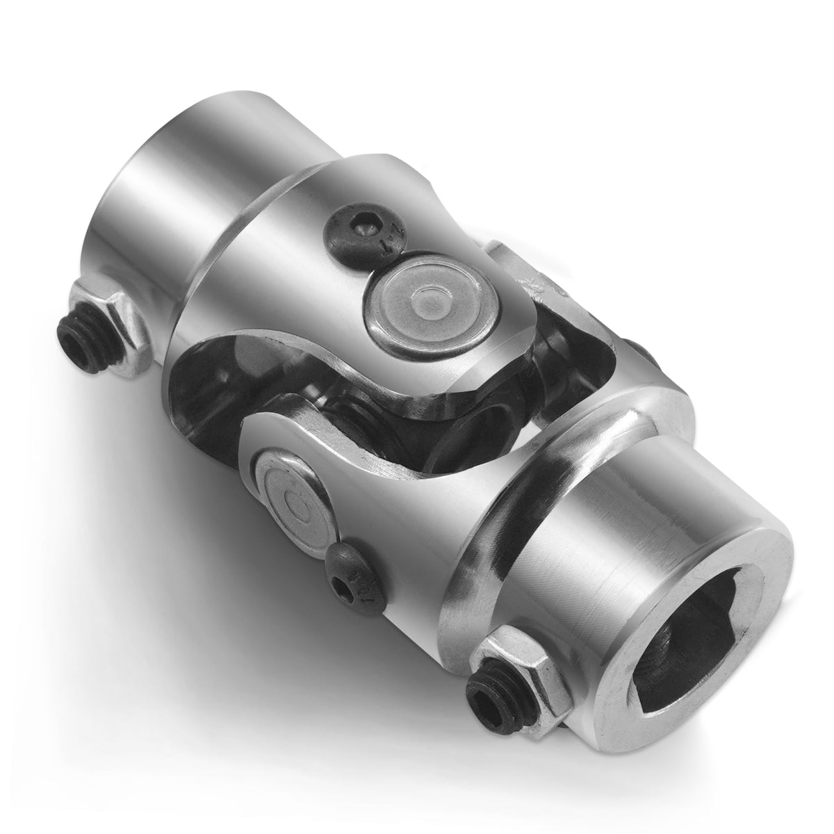 RABROPAR front view of steering coupler showing fit and neat chrome finish