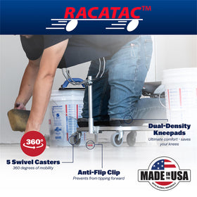 Racatac 3-inch caster underbody showing smooth rolling over debris