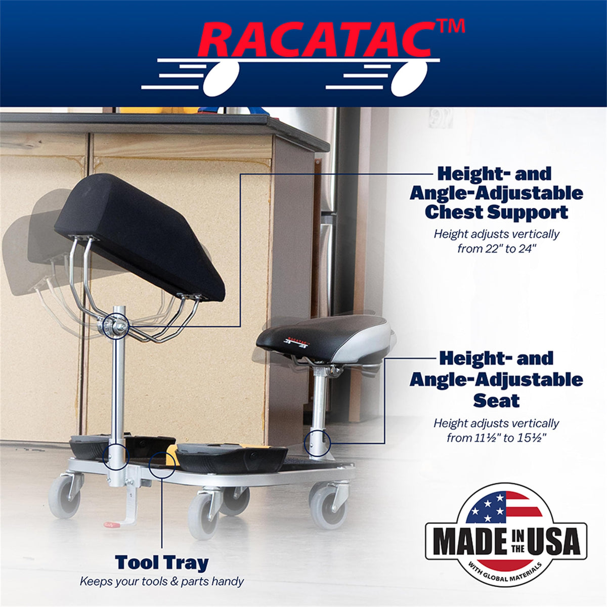 Racatac knee pad closeup highlighting replaceable cushioning comfort