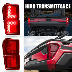Raceast Polaris Ranger tail light beside hand showing size and scale