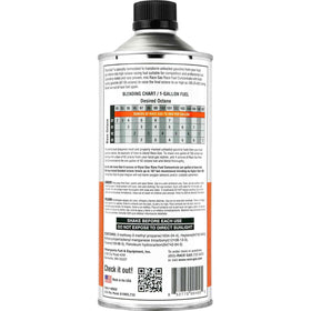 RaceGas close-up label details highlighting ingredients and mixing instructions for safe use