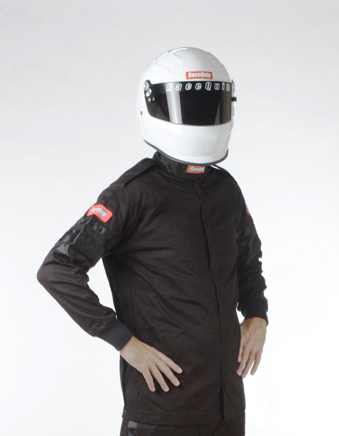 RaceQuip pleated back panel detail for greater shoulder flexibility