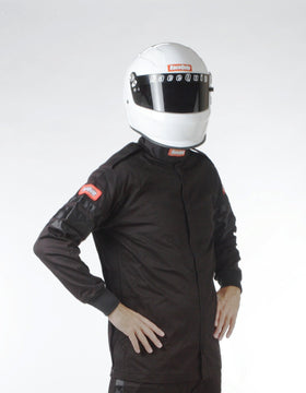 RaceQuip pleated back panel detail for greater shoulder flexibility