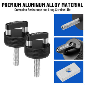 Racewill close-up of thumb screw head for easy hand operation