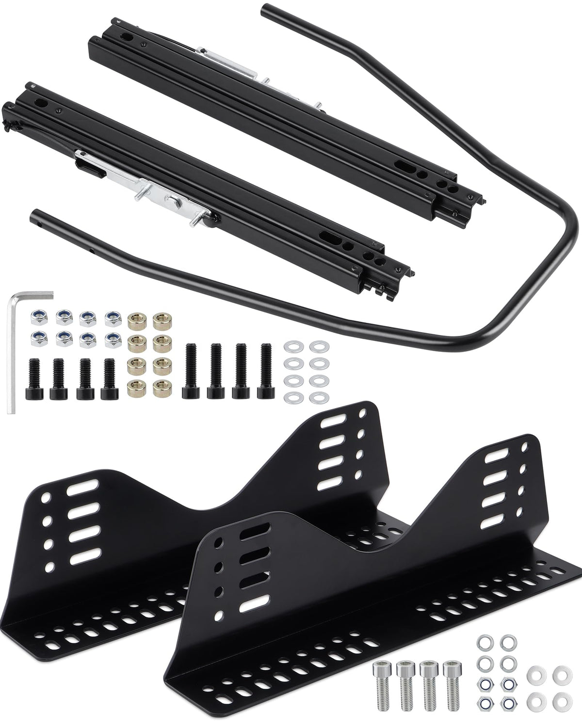 Racewill front view assembled bracket showing sturdy construction and easy alignment