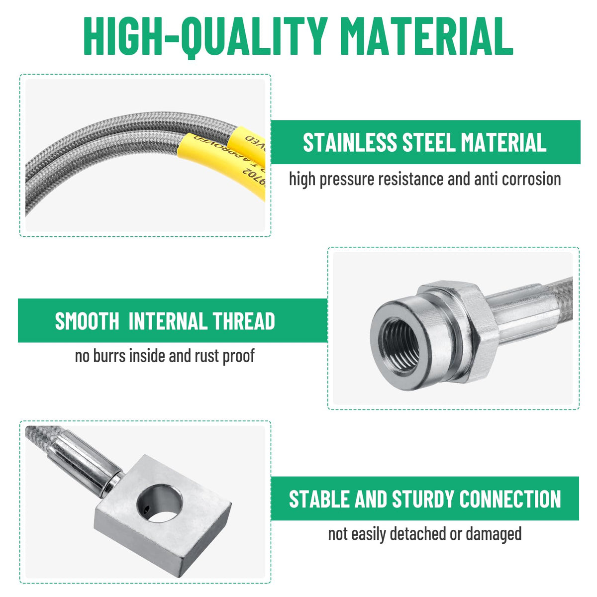 Racewill inner stainless core detail showing reduced expansion and consistent braking
