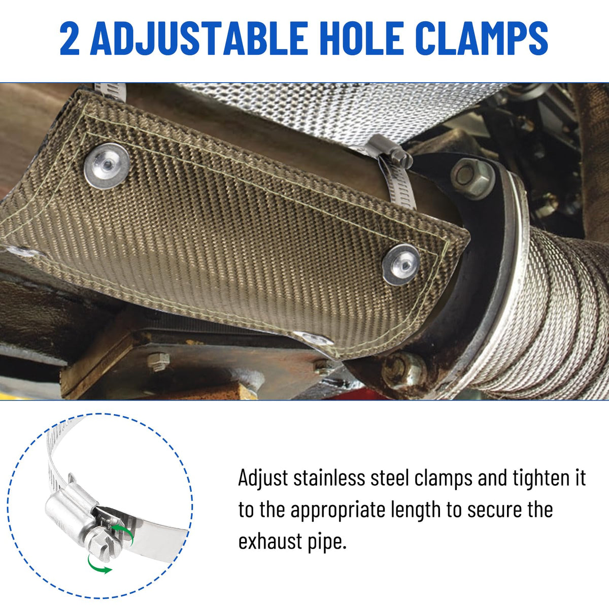 Racewill shield installed on exhaust pipe demonstrating reduced heat exposure nearby
