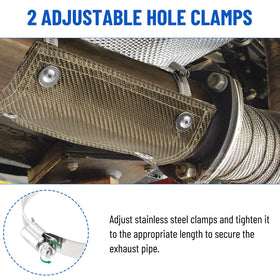 Racewill shield installed on exhaust pipe demonstrating reduced heat exposure nearby