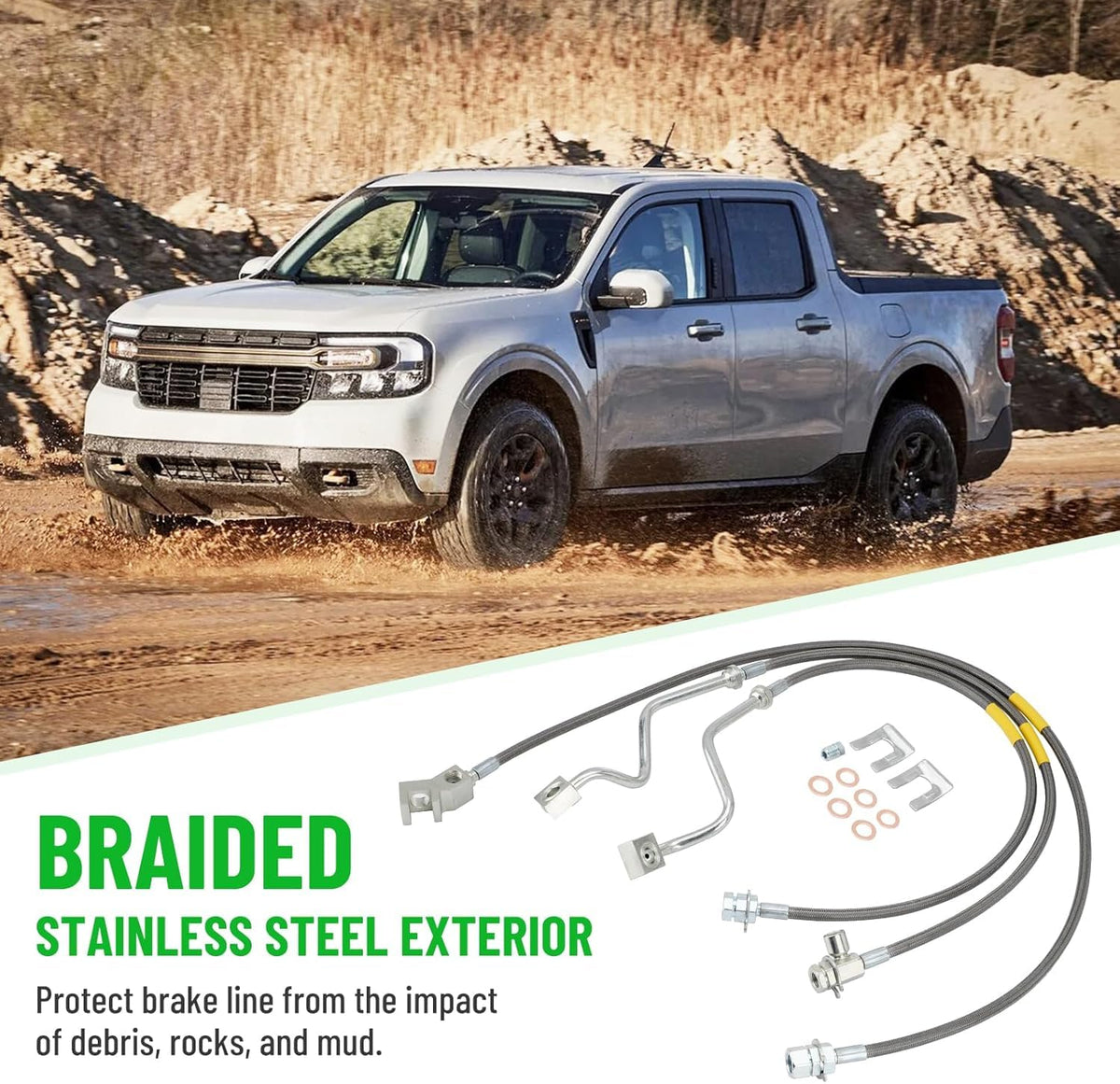 Racewill installed on Ford F350 front axle showing proper routing and lift compatibility