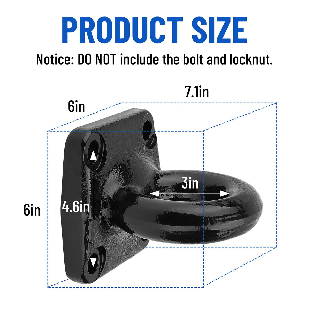 Racewill lunette ring installed on trailer receiver demonstrating dependable connection benefit