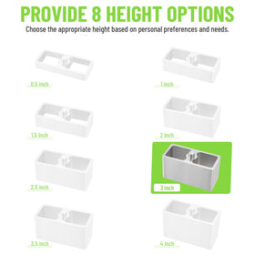 Racewill blocks next to ruler for scale showing accurate 3-inch drop measurement