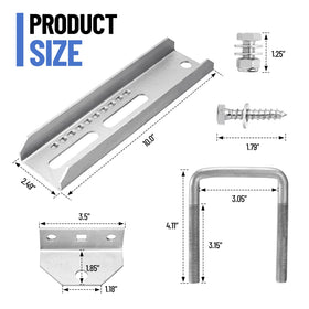 Racewill brackets next to ruler showing 10-inch height and correct sizing advantage