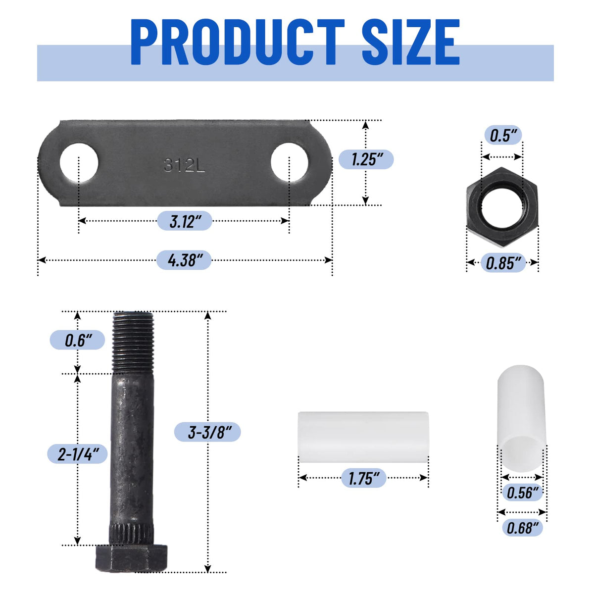 Racewill shackle bolts and locking nuts displayed for secure fastenings benefit