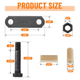 Racewill 2-5/8 inch shackle strap beside ruler showing correct size for compatibility benefit
