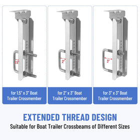 Racewill U-bolt detail showing extended thread and precise fit for varied crossbeam widths