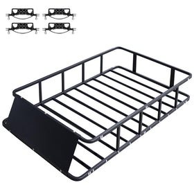 Racketon front profile of roof basket showing secure load platform and clear capacity
