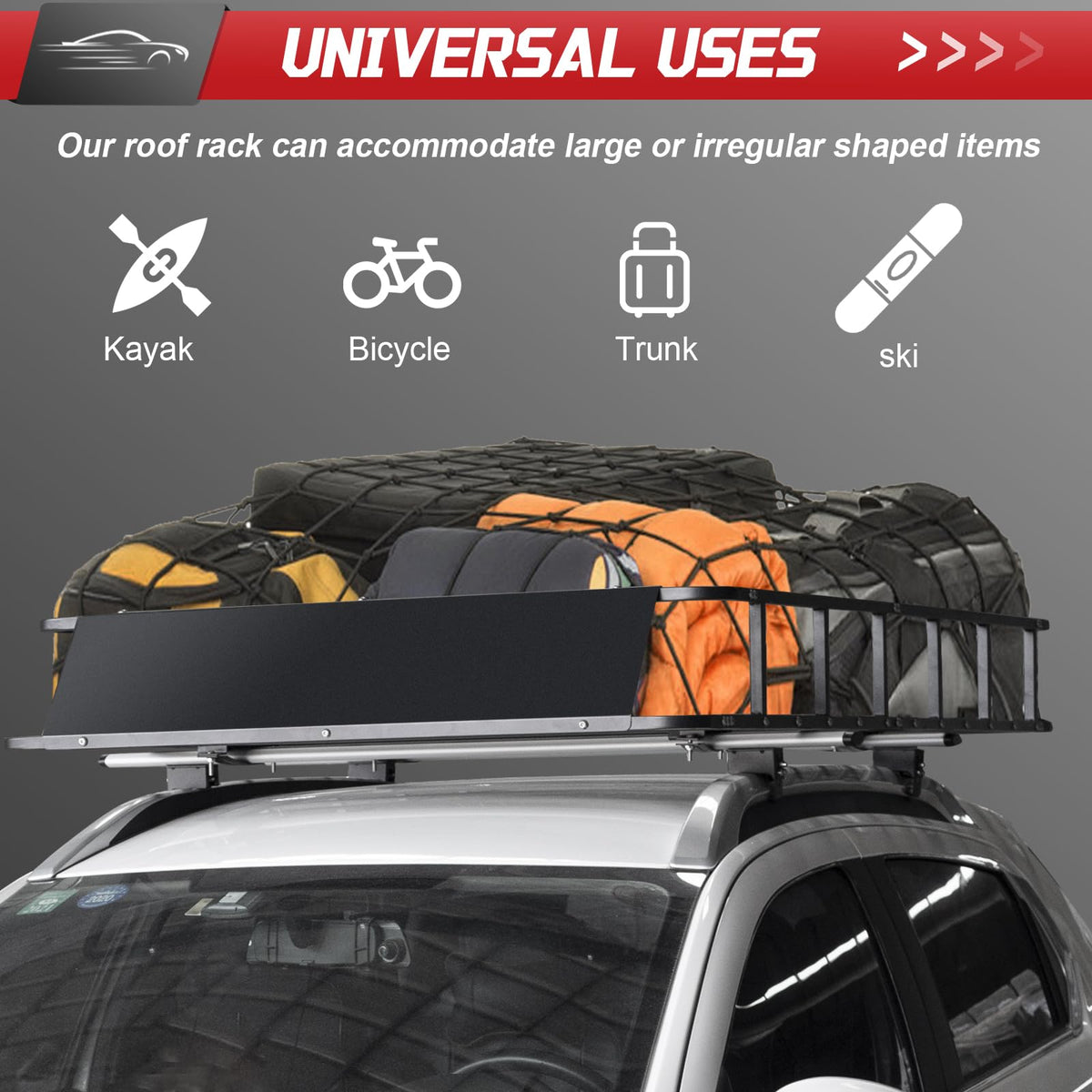 Racketon installed on SUV lifestyle shot demonstrating added storage and comfort