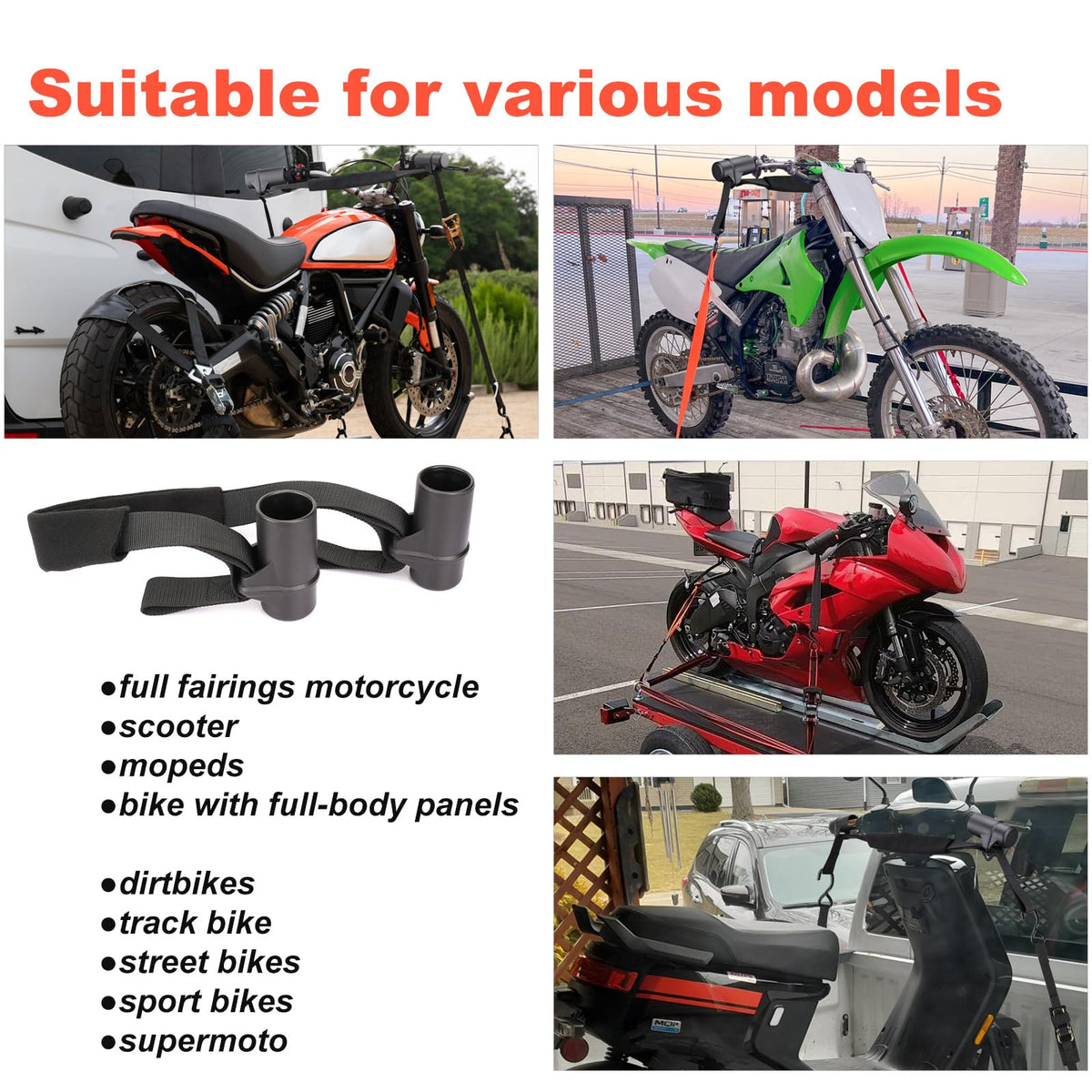 Racrank installed on a sportbike with fairing to protect finish and stabilize handlebars