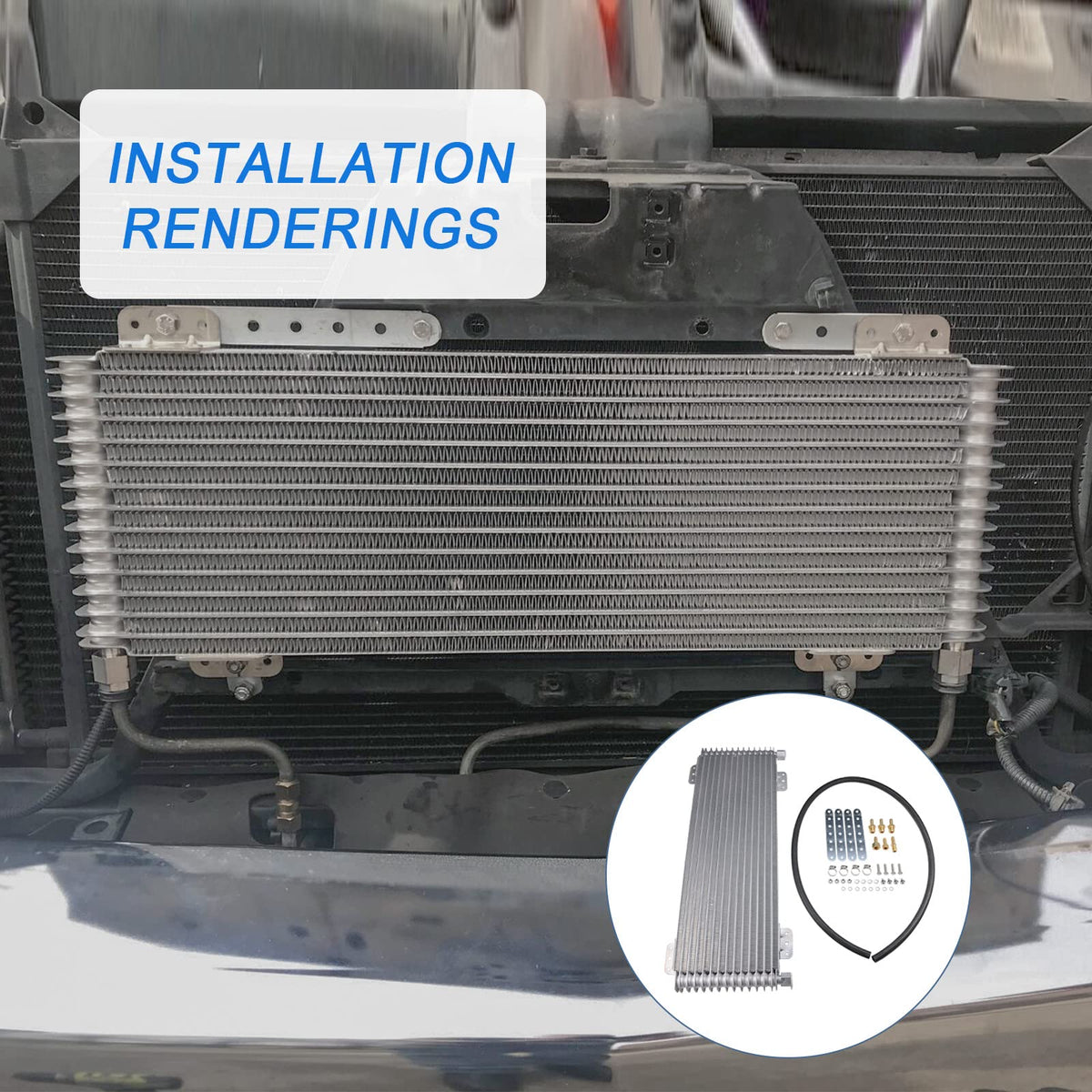 RADHLBNIU cooler beside ruler for scale, helps verify fitment and sizing