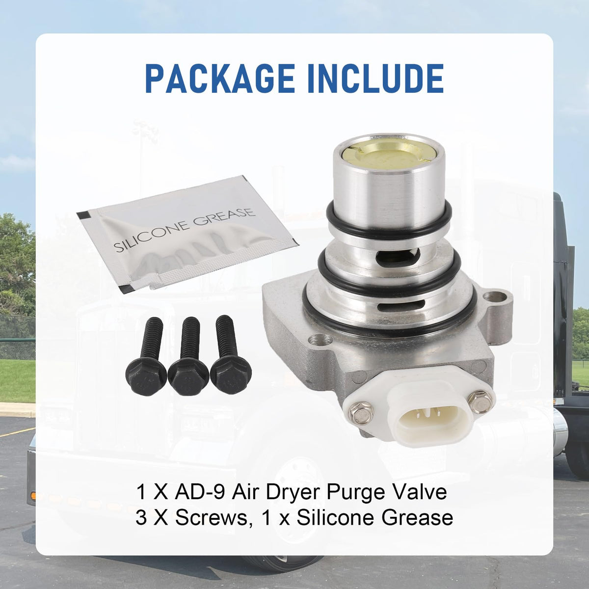 RADHLBNIU valve with included screws and silicone grease for easier installation