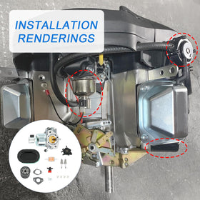 RADHLBNIU carburetor installed on Kohler engine demonstrating direct-fit compatibility
