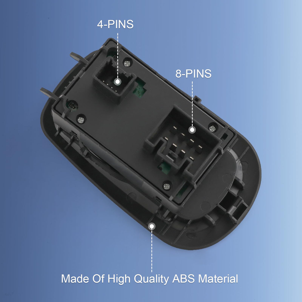 RADHLBNIU switch installed in door panel illustrating direct-fit restoration benefit