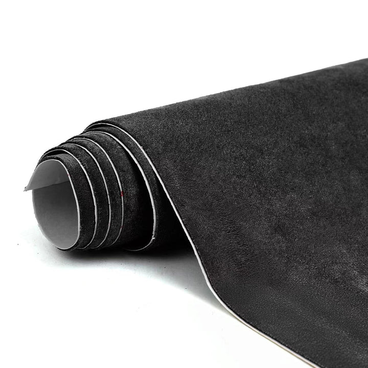 RadiantDecor front view of black suede wrap roll showing clean packaging and ready-to-apply luxury