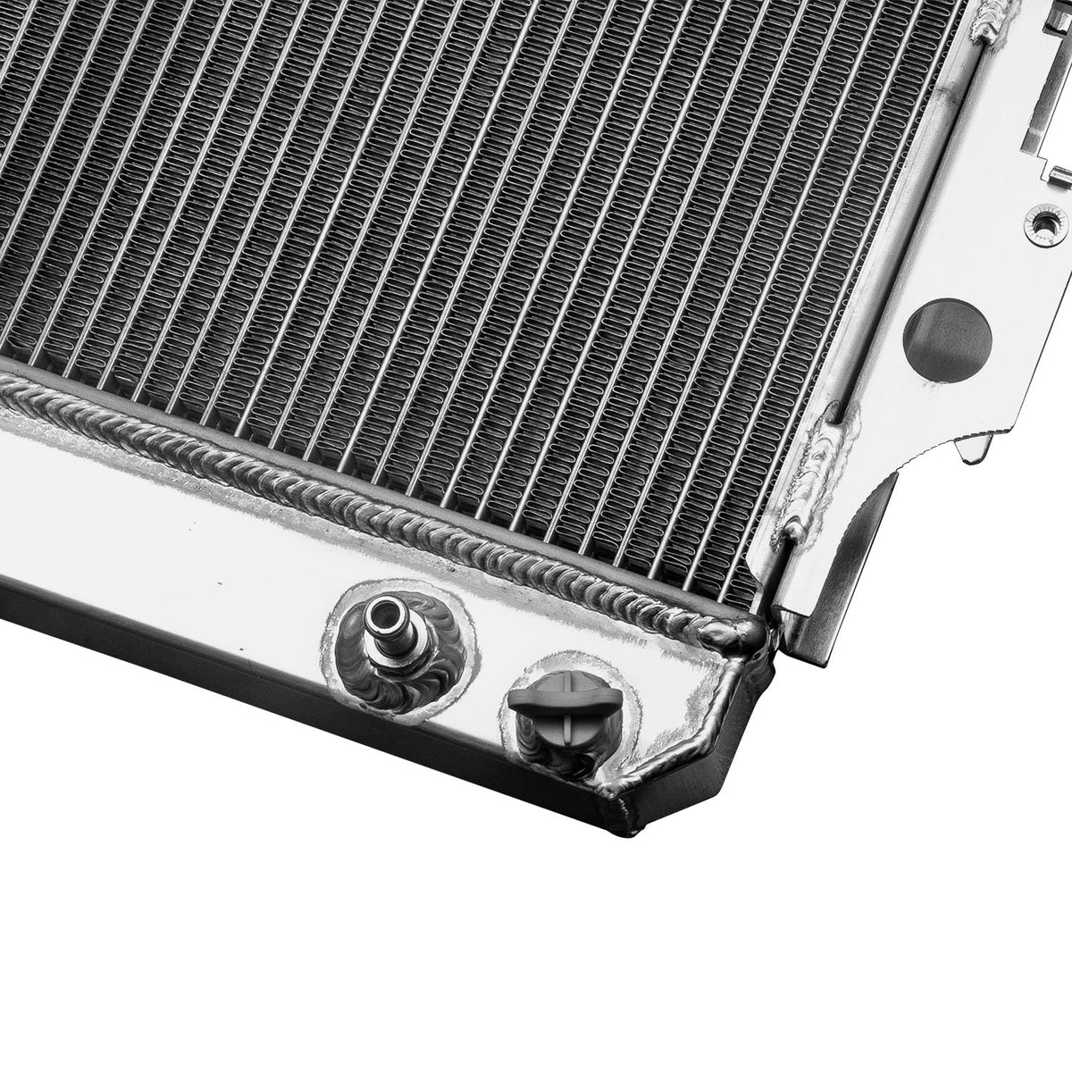 RADREPLA radiator beside ruler illustrating exact size and fitment
