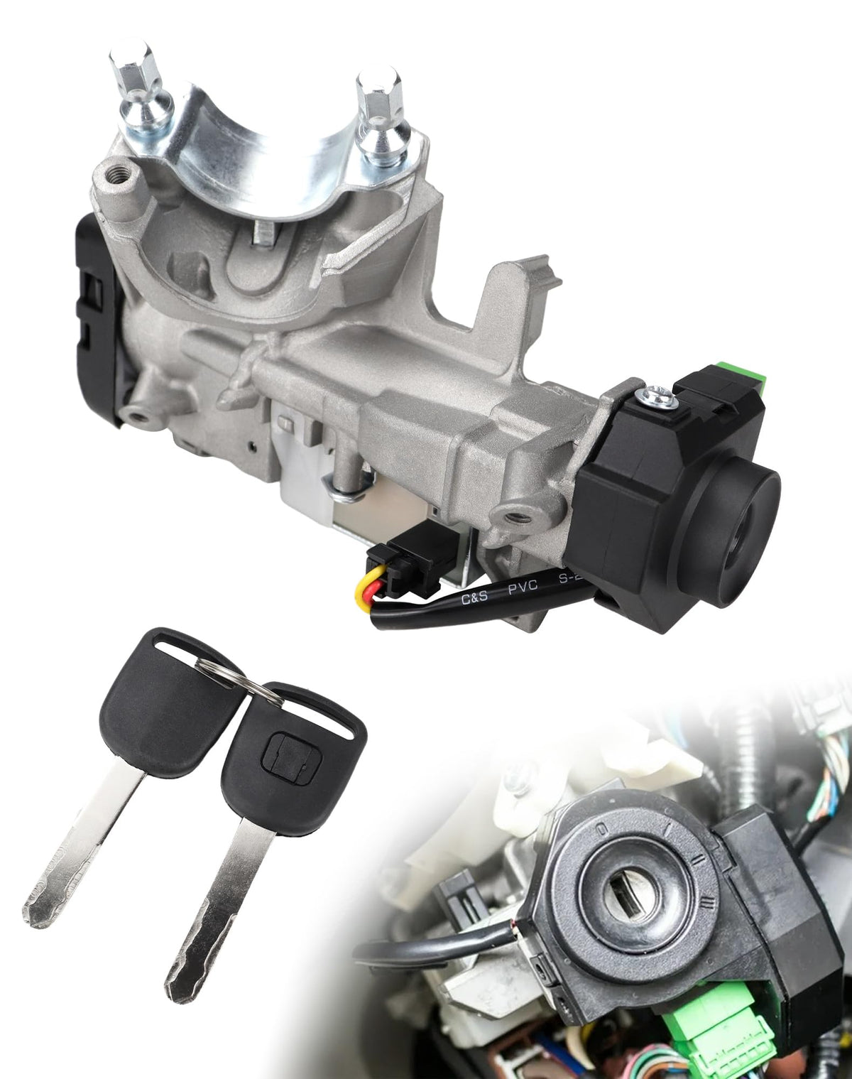radvik front assembly showing complete ignition cylinder and mounting for easy fit
