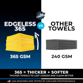 Dual-pile detail of Rag Company towel illustrating buffing and finishing sides for safe polishing