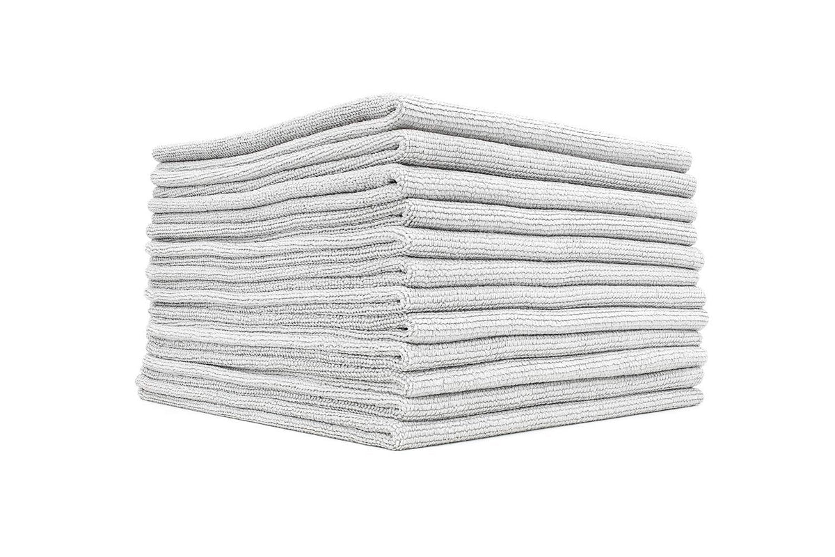 The Rag Company towel 12-pack front view showing packaging and brand benefit