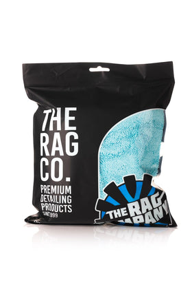 The Rag Company towel with drying aid spray, illustrates improved glide and streak-free finish