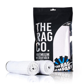 Stacked The Rag Company towels displaying thickness and long-lasting use