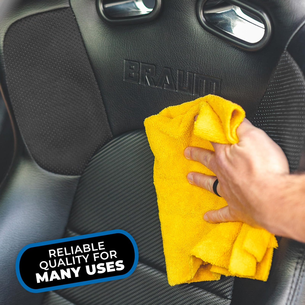 Towel in washing machine showing Rag Company durability and long-lasting softening benefit