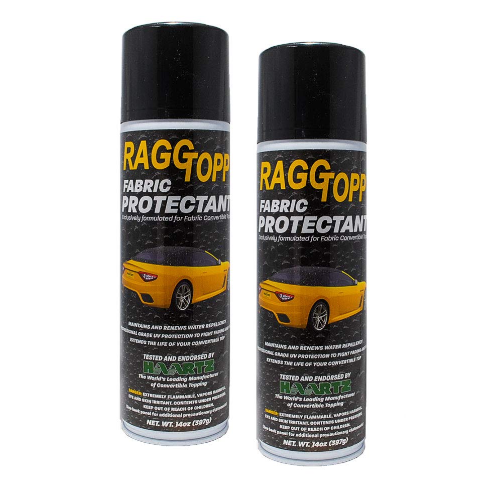 Raggtopp front can showing label and benefit — professional fabric protection