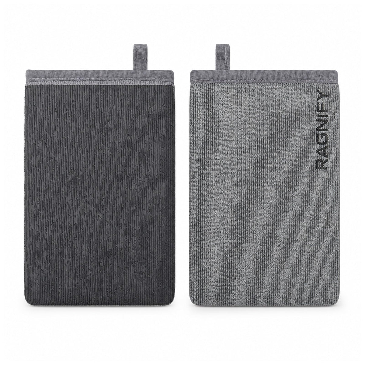 ragnify front packaging showing two gray mitts and kit benefits