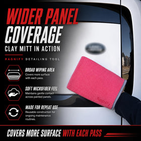 ragnify mitt on hand while cleaning paint for better control