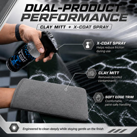 ragnify rinsed mitt under water showing easy cleaning and reuse