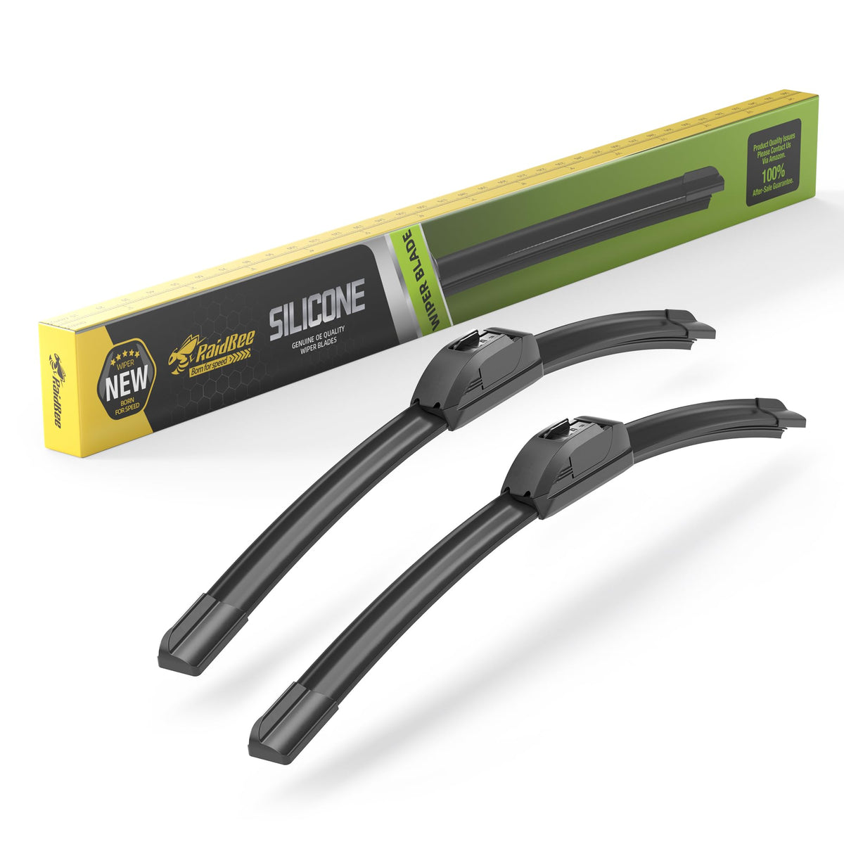 RaidBee front packaging showing 22+22 inch two-pack and vehicle fitment benefits