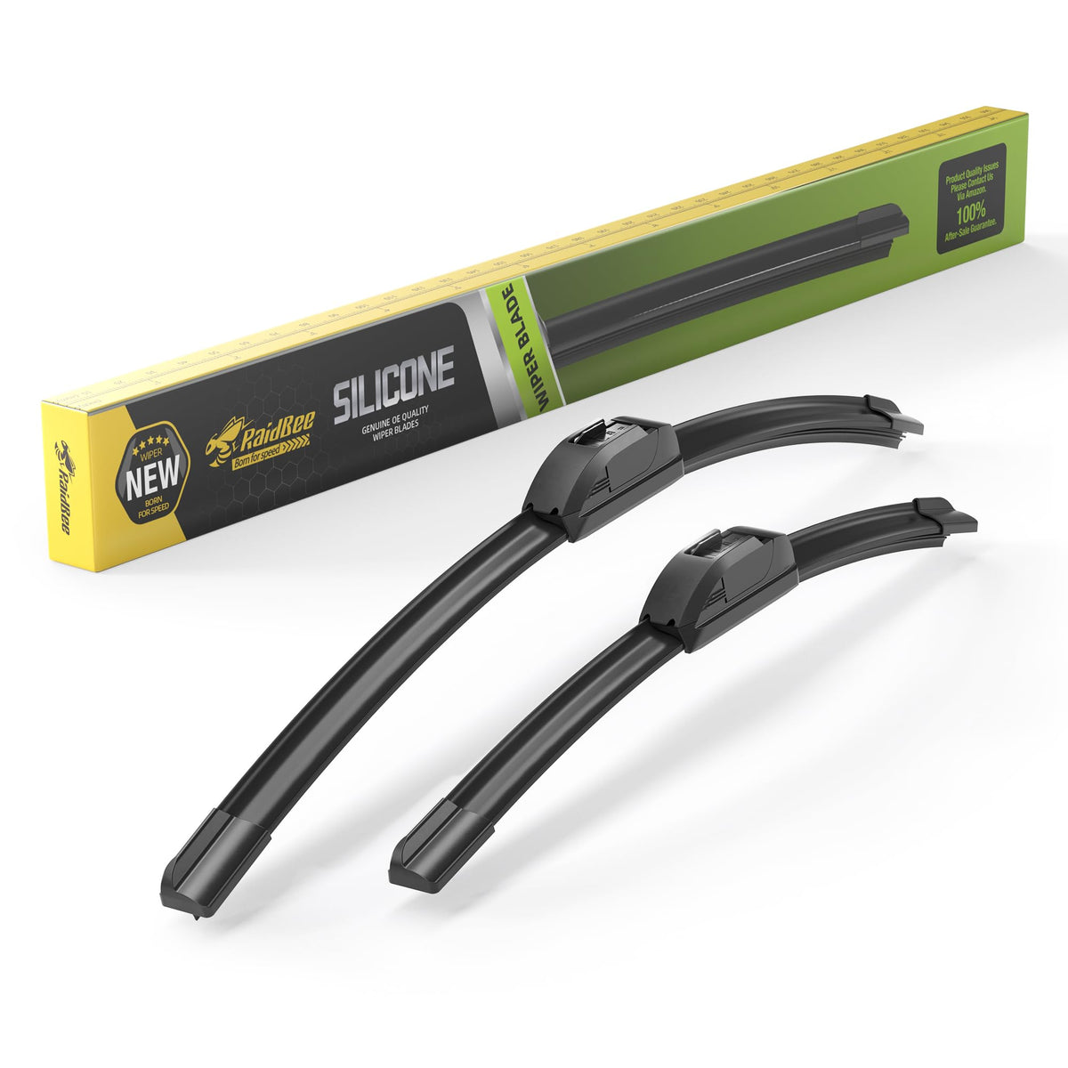 RaidBee front packaging showing blades and fitment details, clear identification benefit