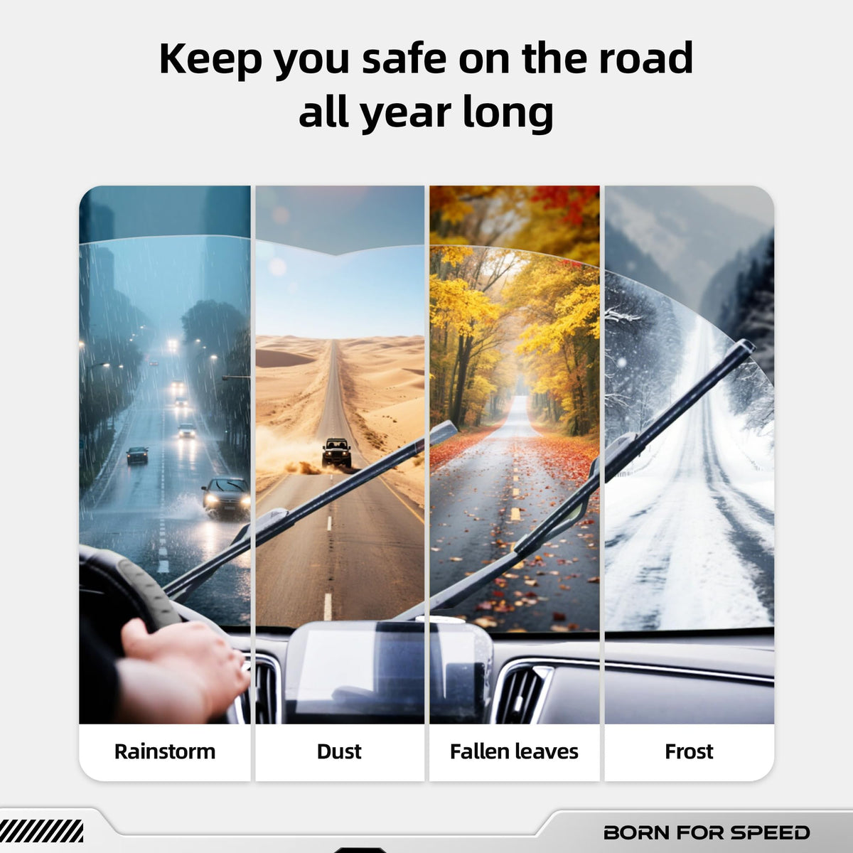 RaidBee wipers on Prius in rain enhancing driver visibility and safety